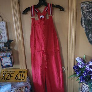 Vintage Red Jumpsuit Velvet by Graham & Spencer red jumpsuit 100% Cotton S